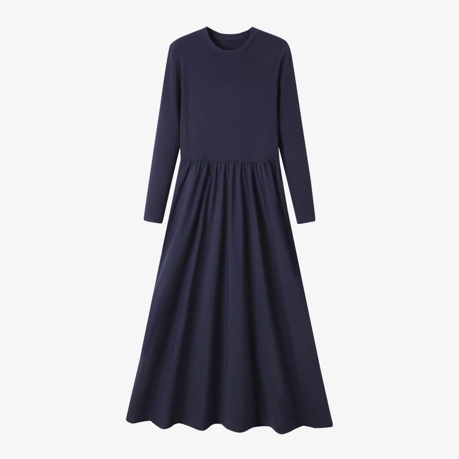 Circle Maxi Dress Navy - Image 8