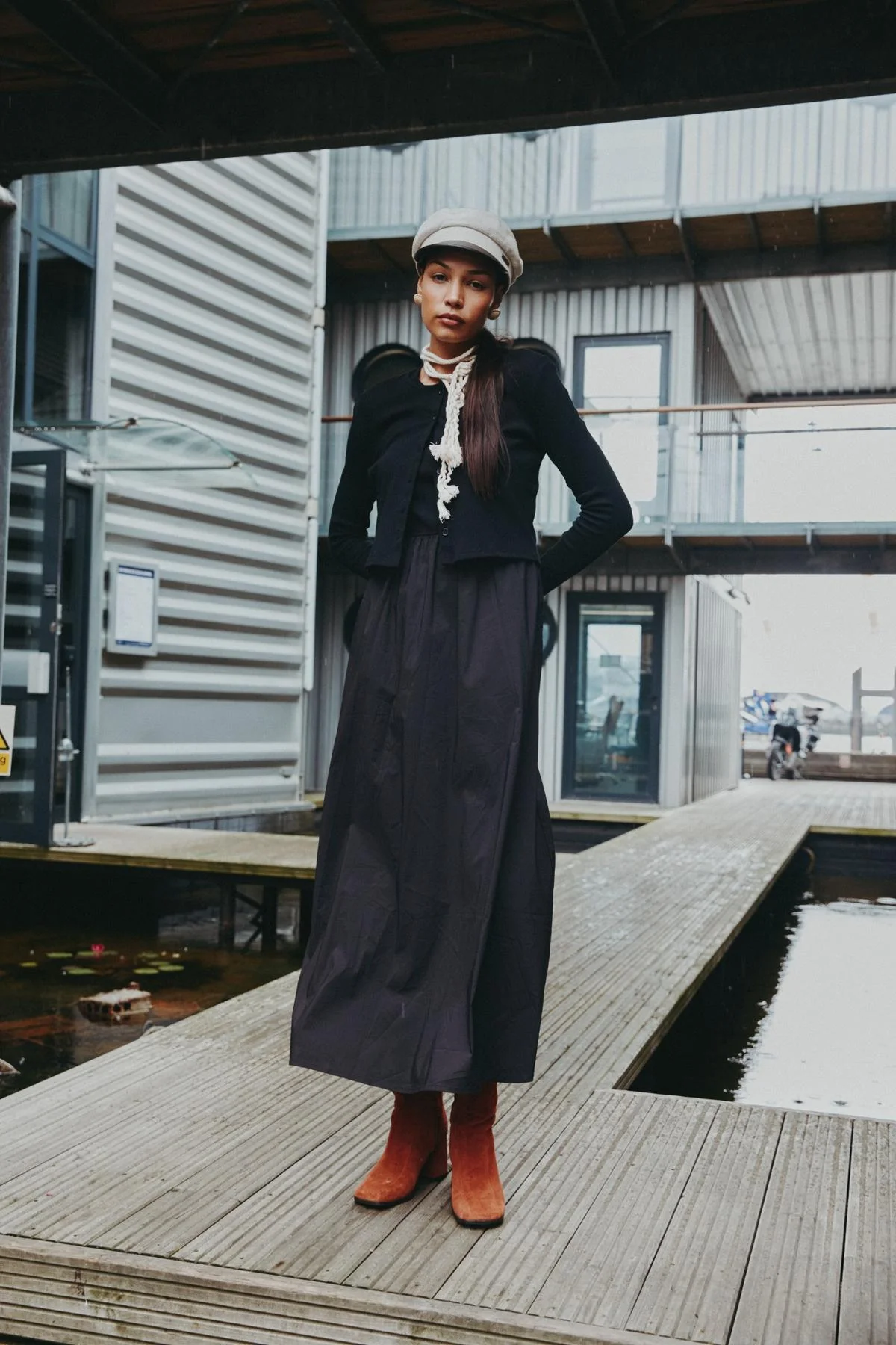 Circle Maxi Dress Navy - Image 2