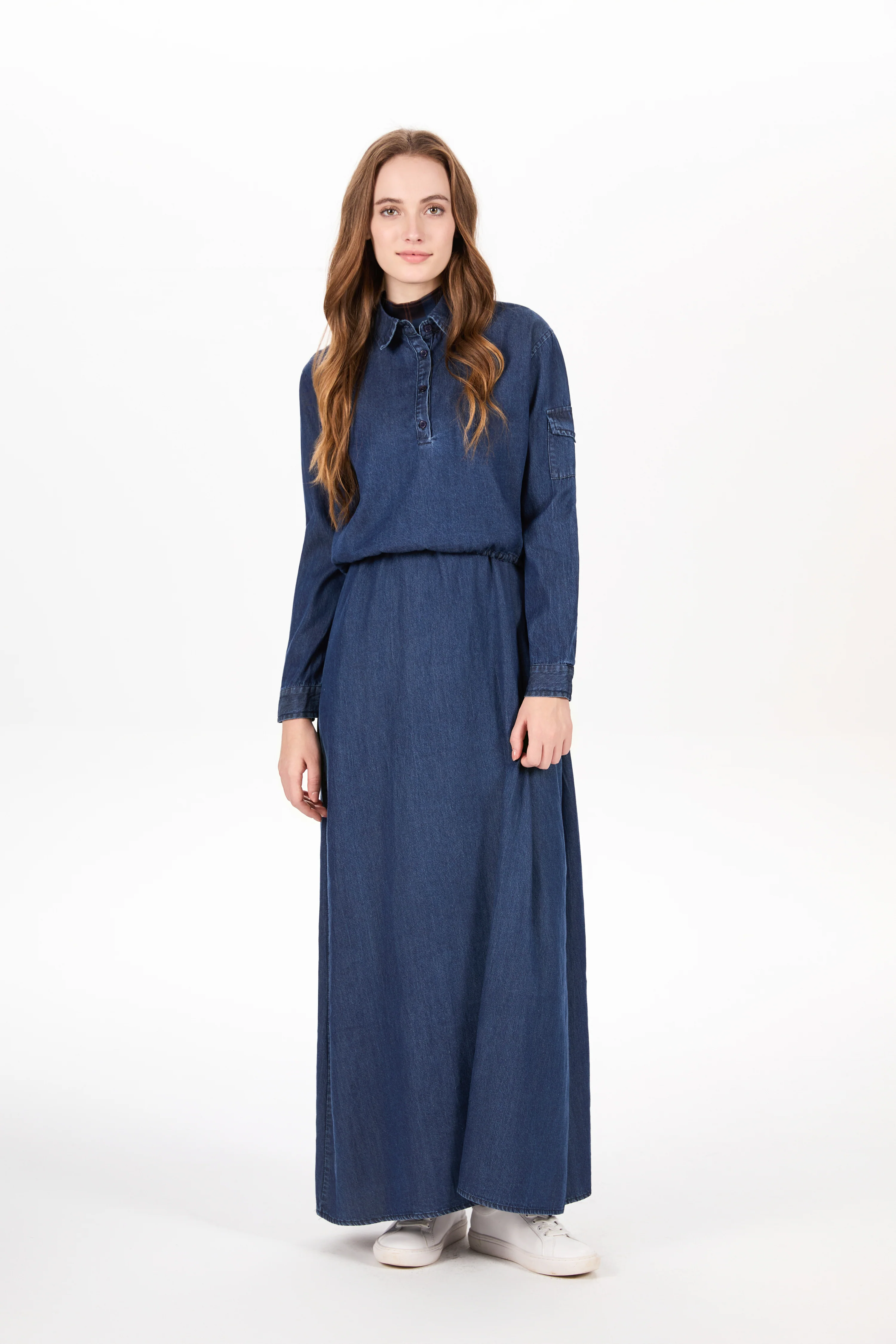 Dark Blue Denim Jumper Shirt Set