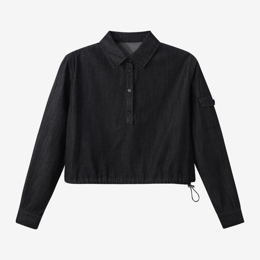Dark Blue Denim Jumper Shirt Set - Image 8