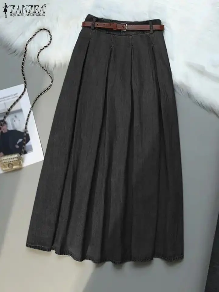 Denim Maxi Skirt - Image 3