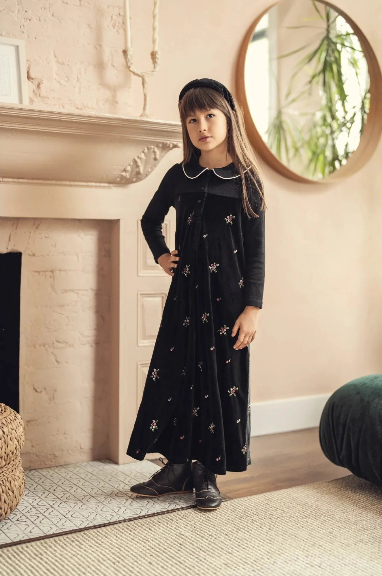 Embroidered Maxi Dress Rust - Image 4