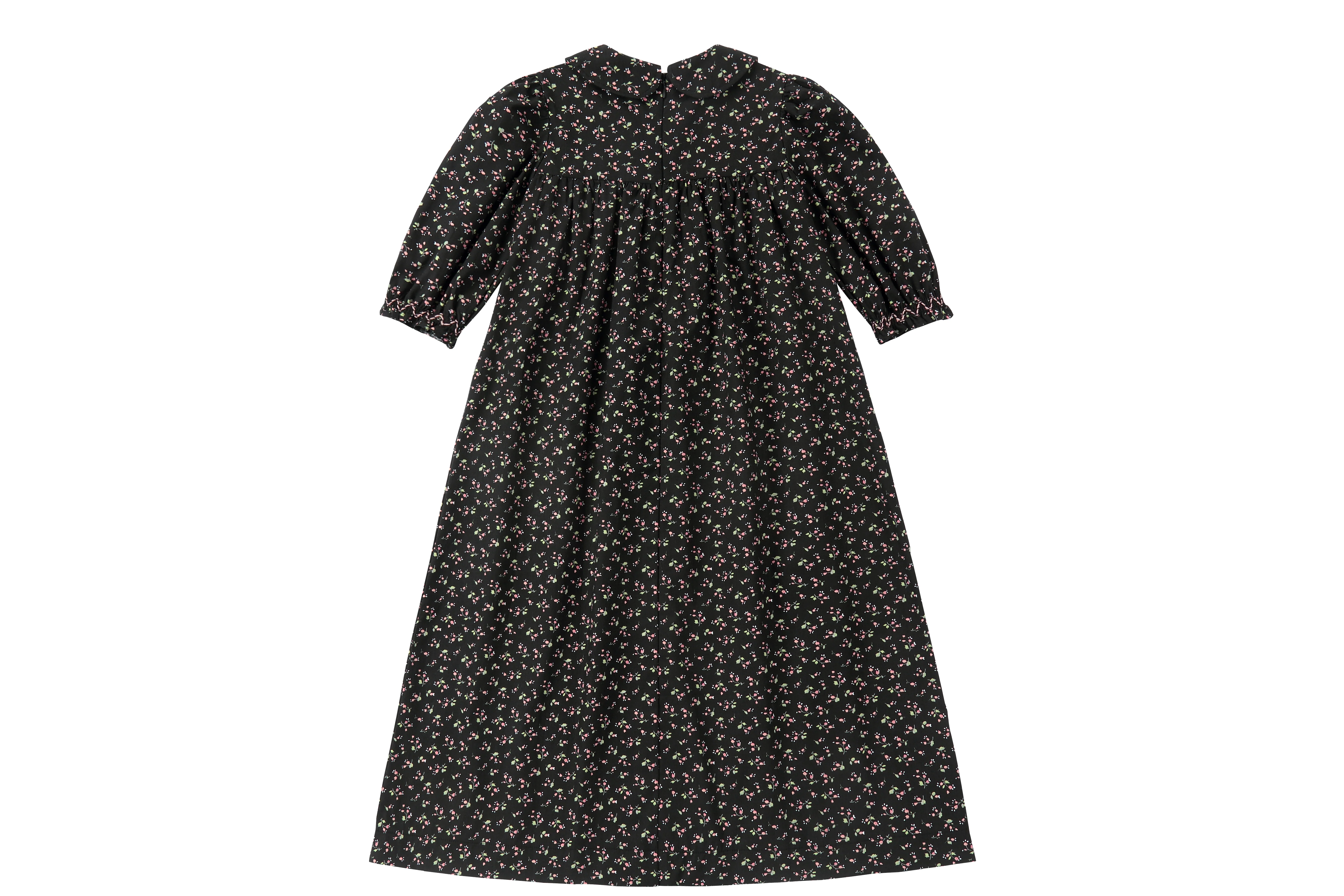 Girl Black Floral Print Robe (Full Robe) - Image 2
