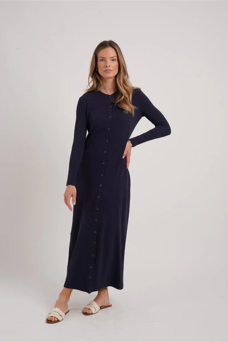 Ribbed Button Maxi Sand - Image 3