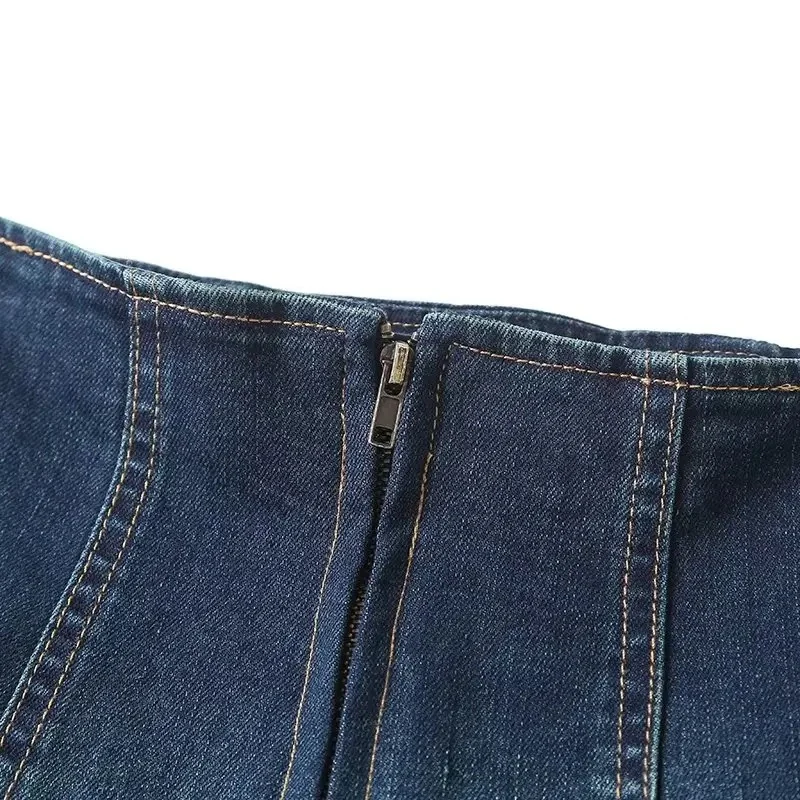 Panel Denim Maxi Skirt - Image 2
