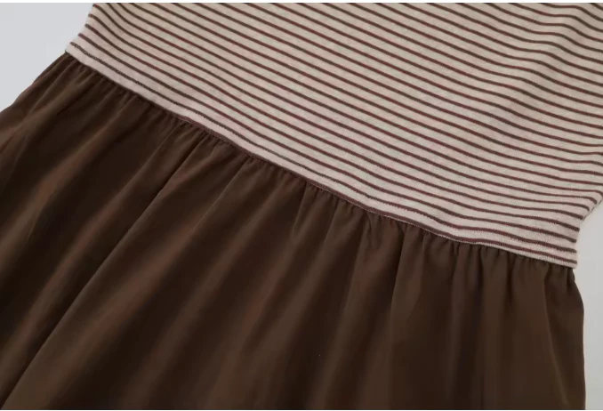 Patchwork Dress Brown - Image 4