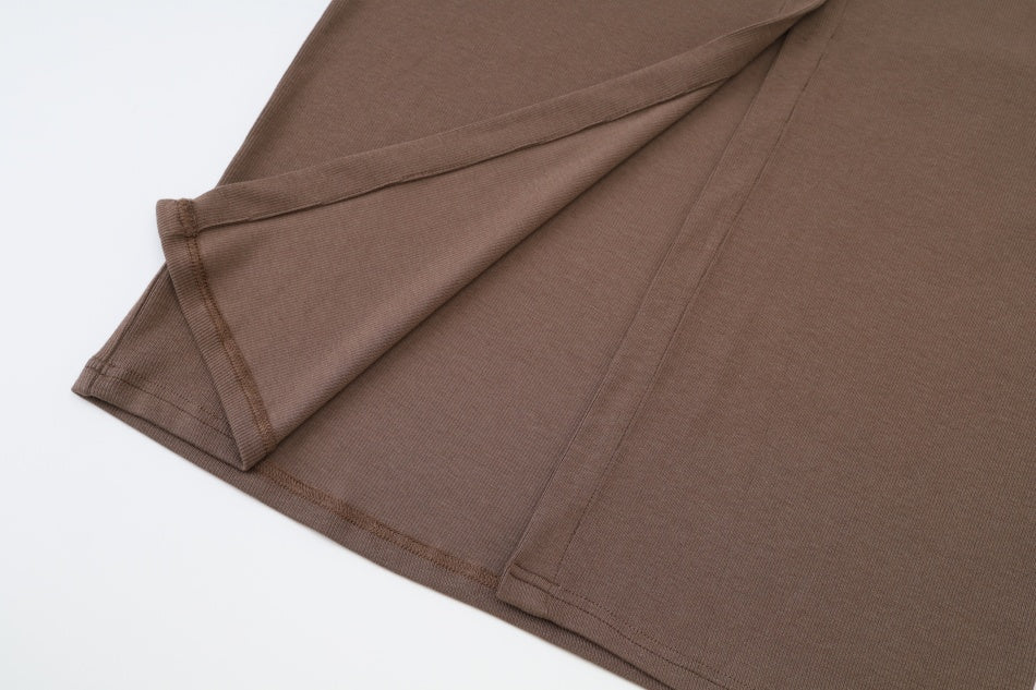 Ribbed Patch Sleeve Set Collection Brown - Image 4
