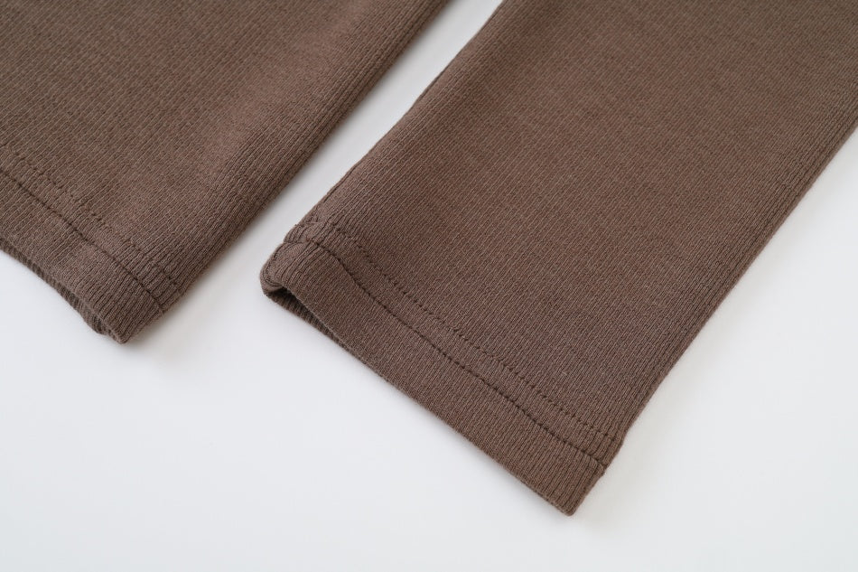 Ribbed Patch Sleeve Set Collection Brown - Image 6