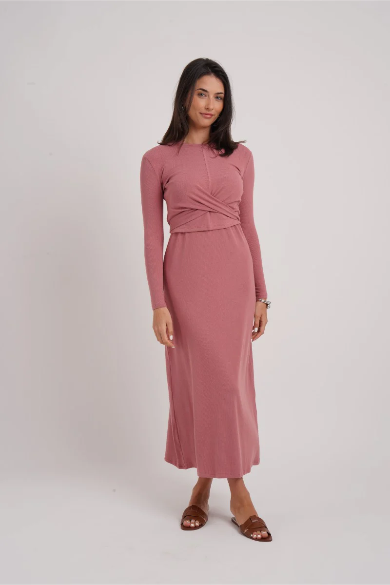 Ribbed Wrap Set Rose - Image 2