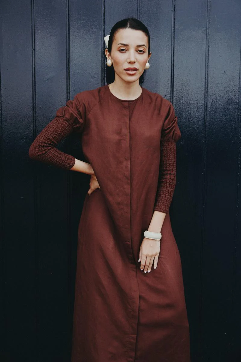 Ruched Linen Maxi - Image 2