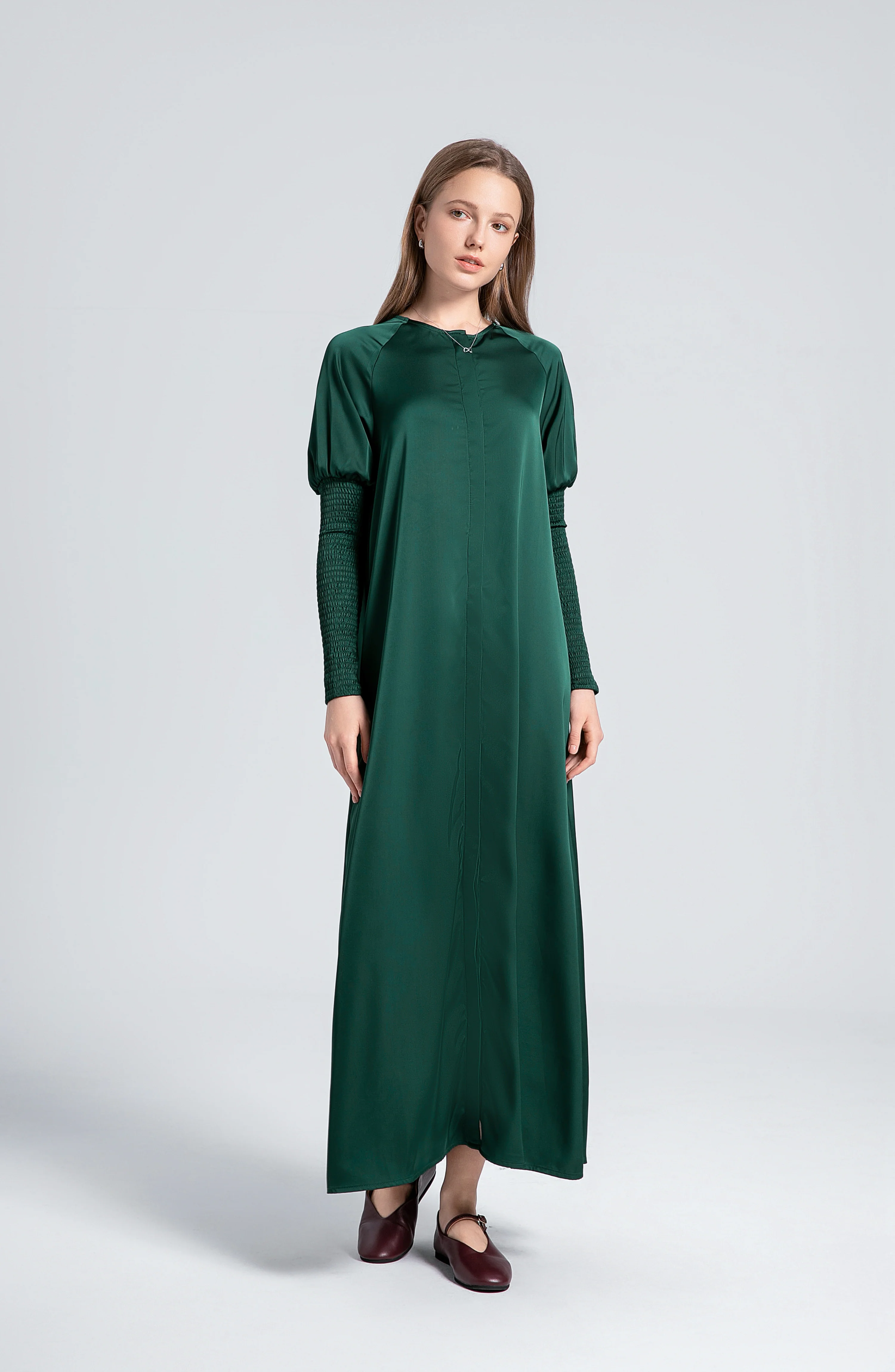Emerald Satin Dress