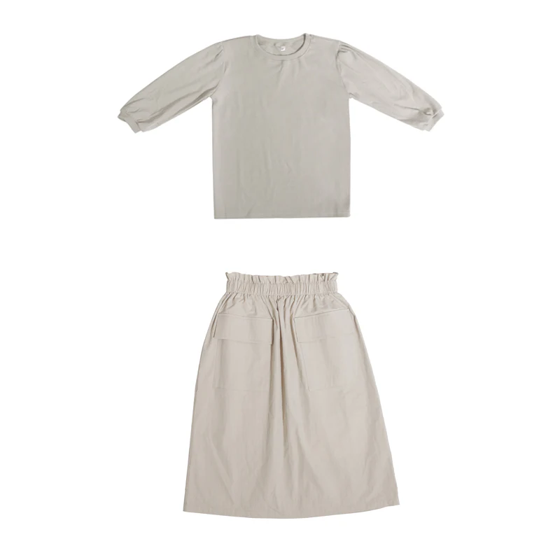 Short Skirt and Block Tee