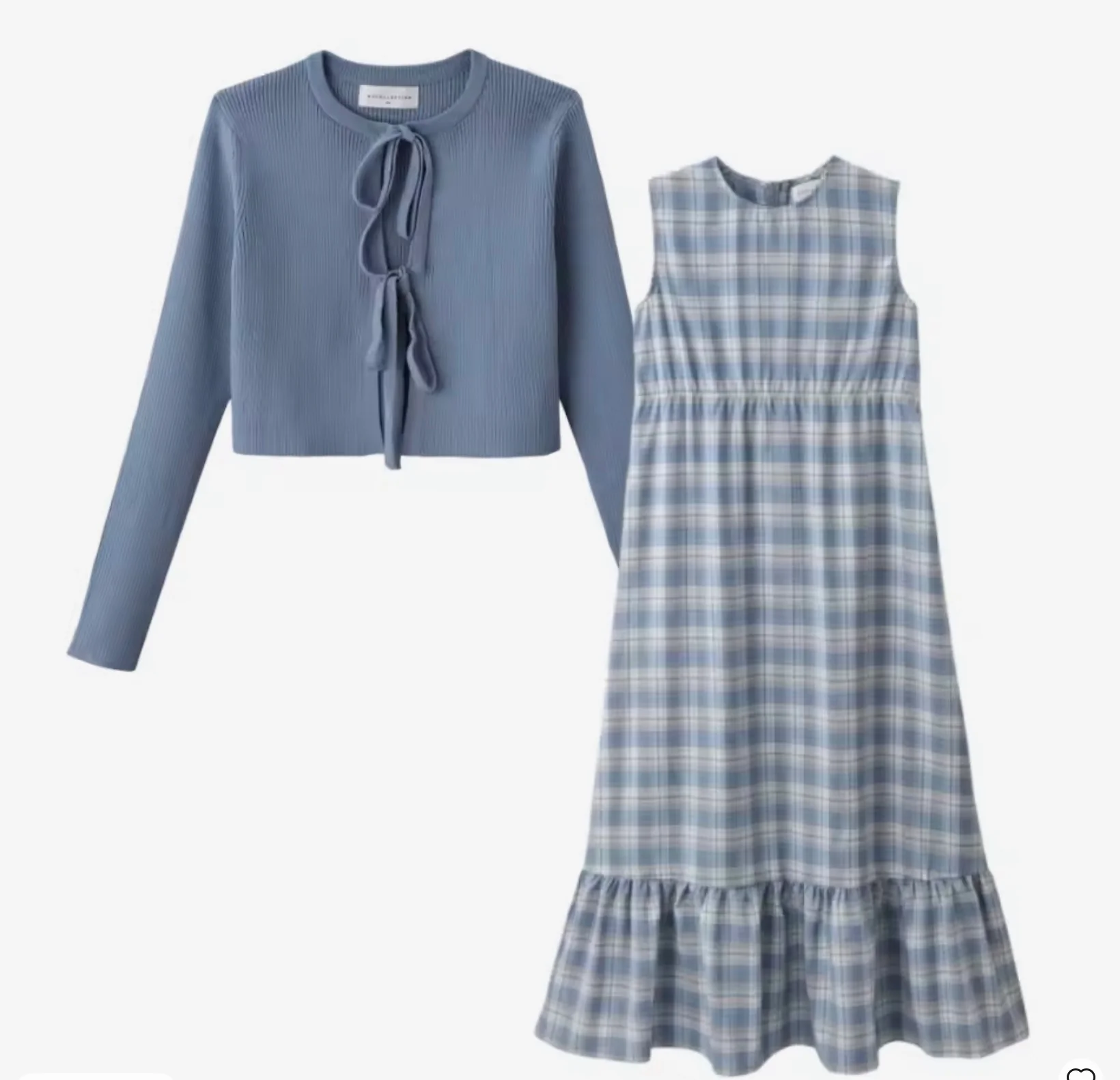 Teen Girl Maxi Plaid Dress Set - Image 2