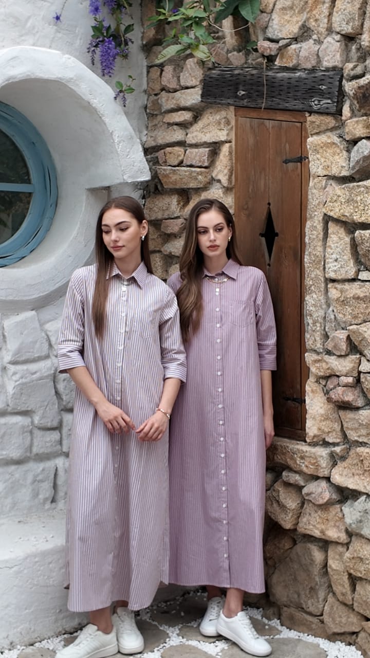 The Riviera Stripe Dress- LAVENDER - Image 2