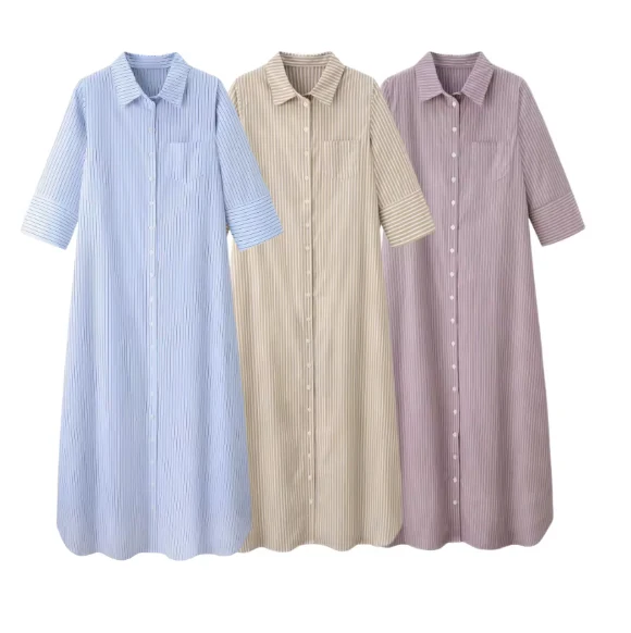 The Riviera Stripe Dress- LAVENDER - Image 3