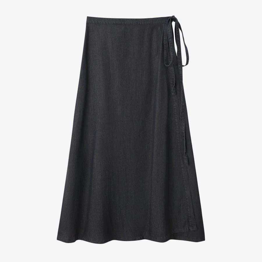 Wrap Denim Skirt Blue Denim - Image 6