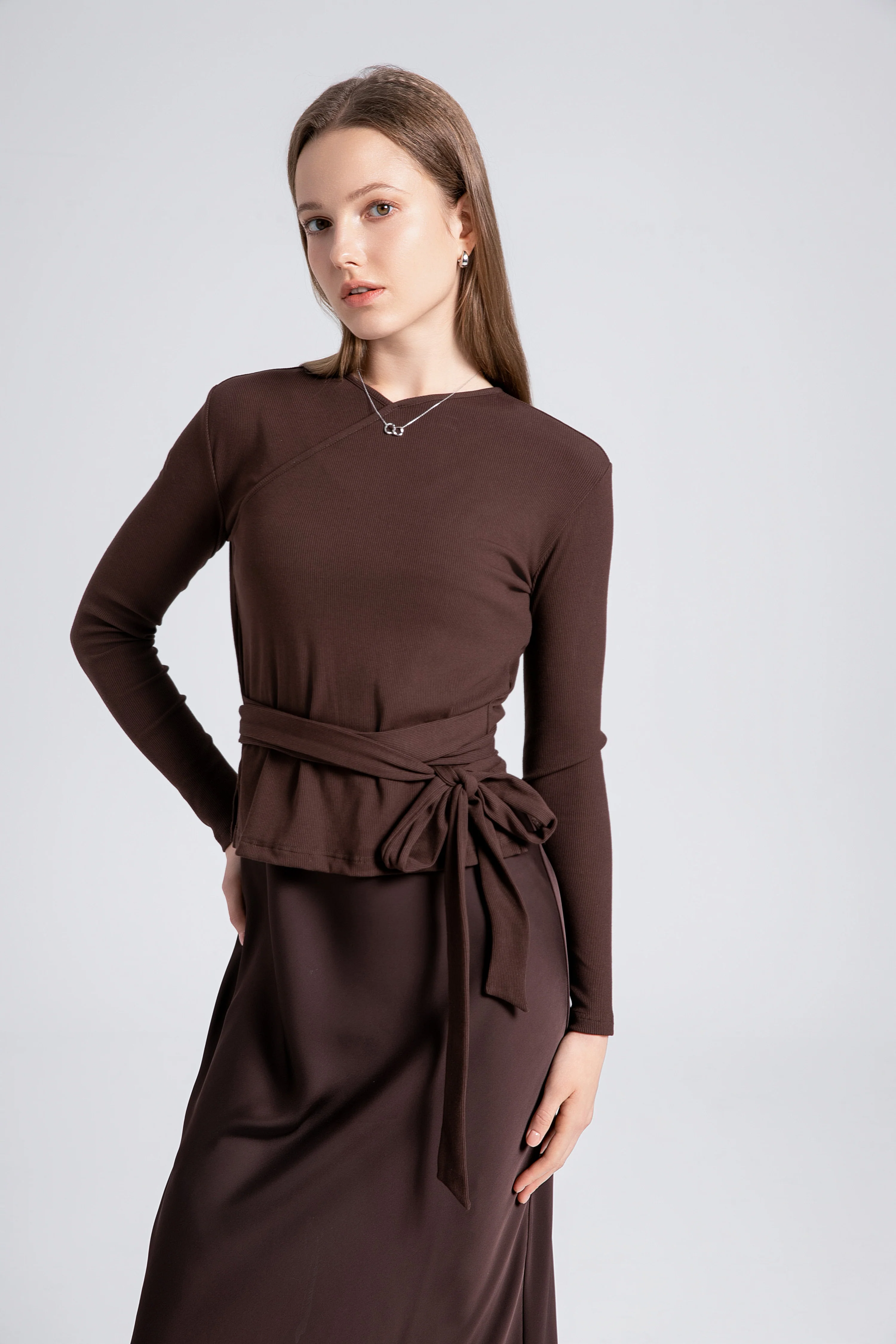 Wrap Top & Satin Dress - Image 5
